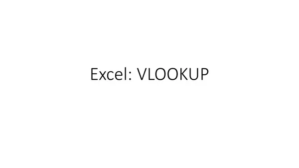 Excel: VLOOKUP