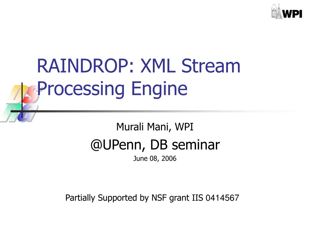 raindrop xml stream processing engine