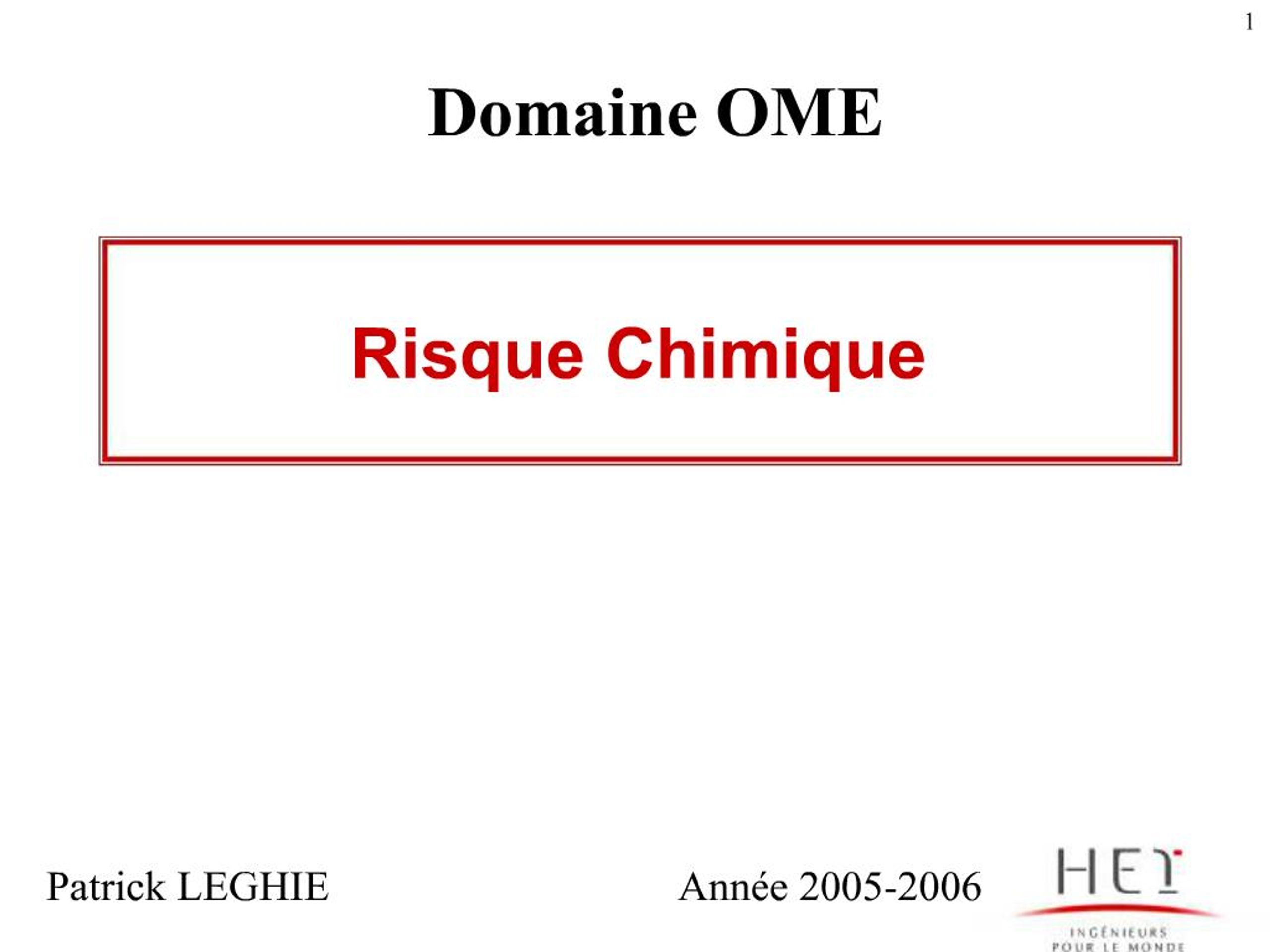 PPT - Risque Chimique PowerPoint Presentation, free download - ID:234945