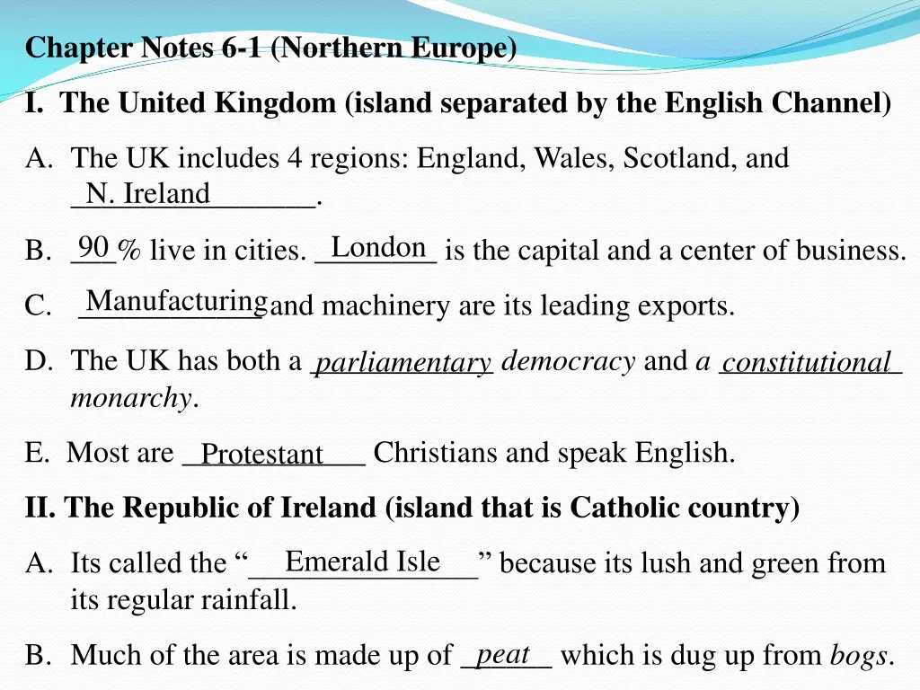 chapter notes 6 1 northern europe i the united