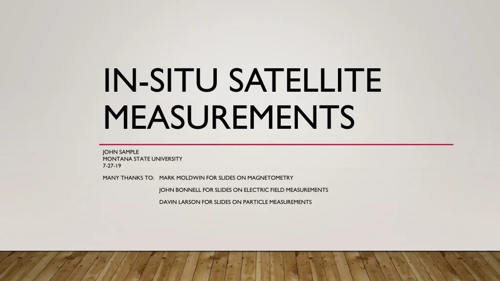 in situ satellite measurements