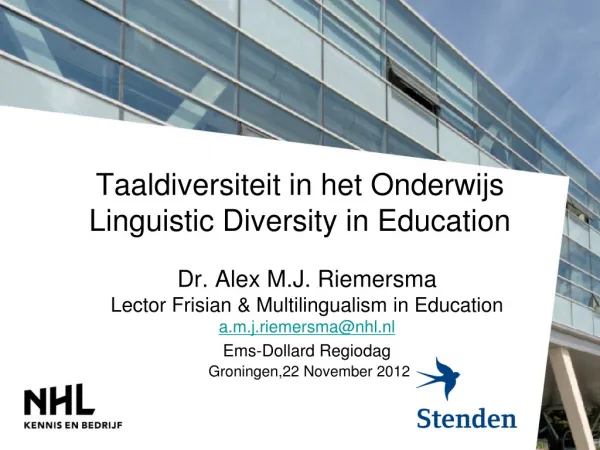 Taaldiversiteit in het Onderwijs Linguistic D iversity in Education