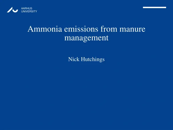 Ammonia emissions from manure management