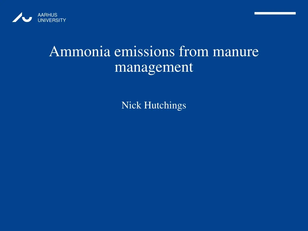 ammonia emissions from manure management