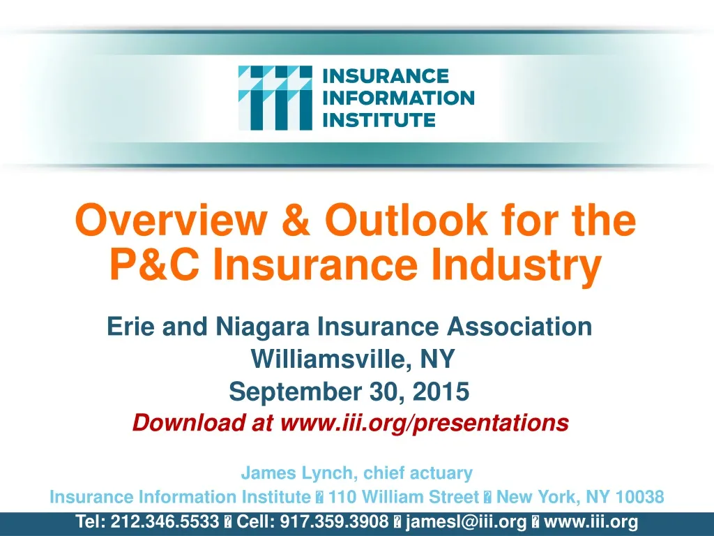 overview outlook for the p c insurance industry