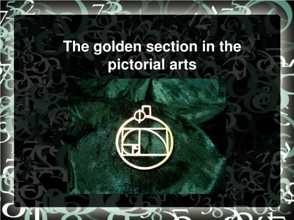 The golden section in the pictorial arts