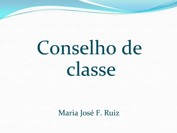 Conselho de classe Maria Jos F. Ruiz
