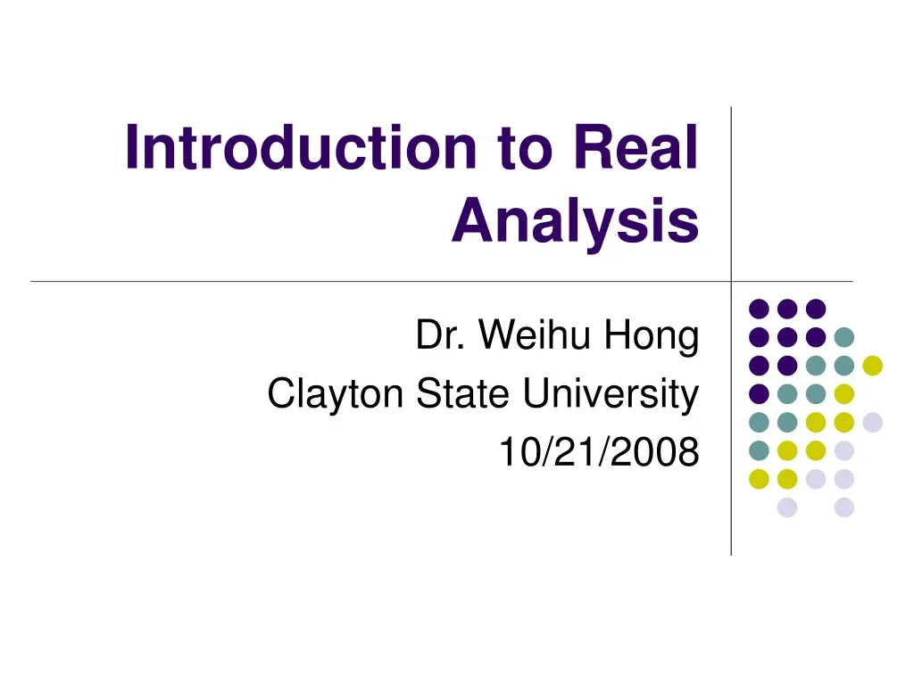 introduction to real analysis