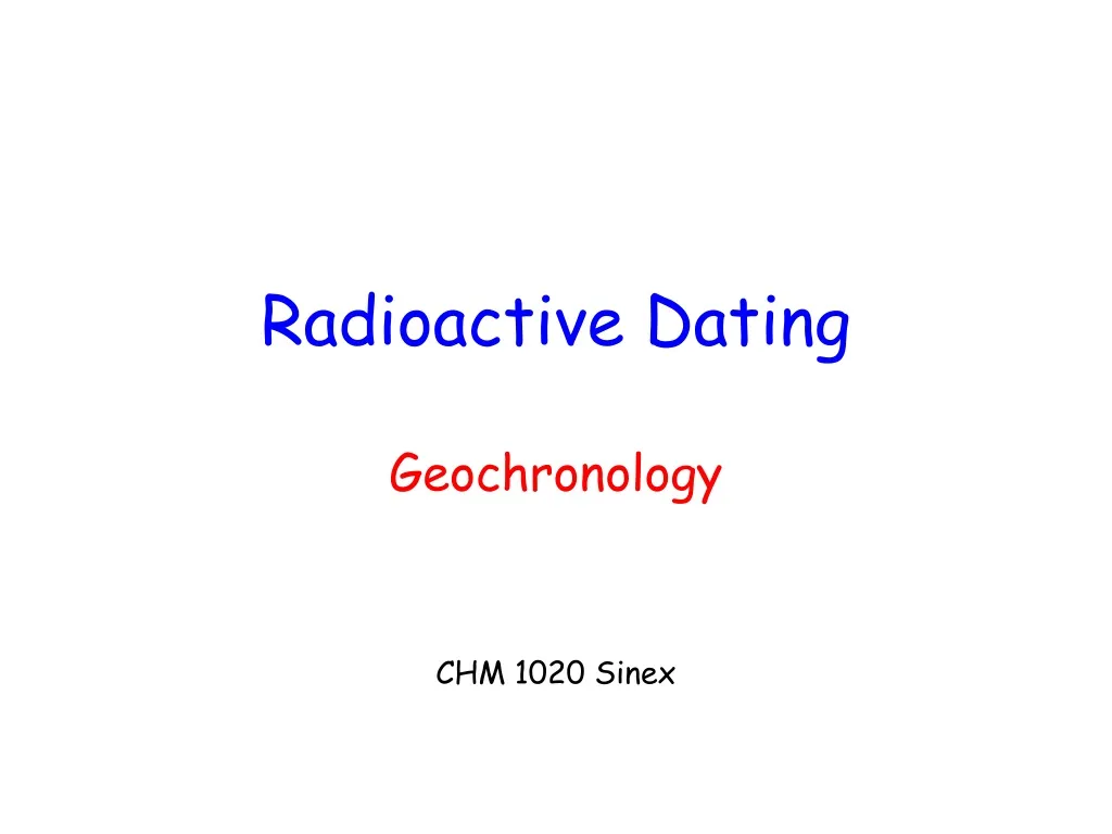 radioactive dating geochronology