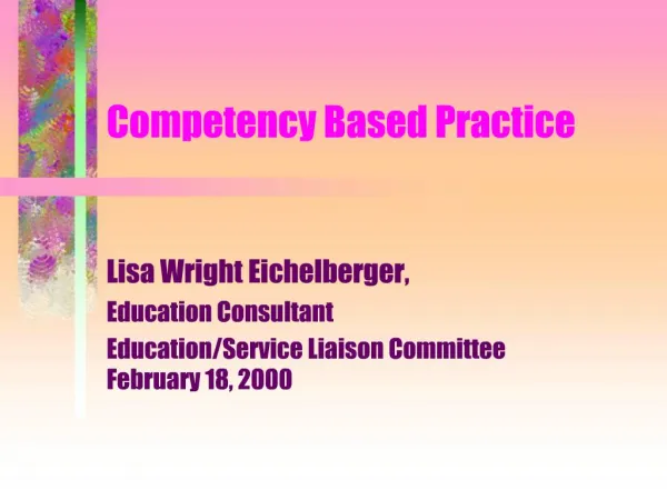 Competency Based Practice