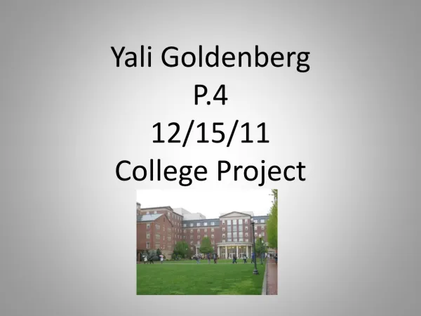 Yali Goldenberg Period 4 J&W