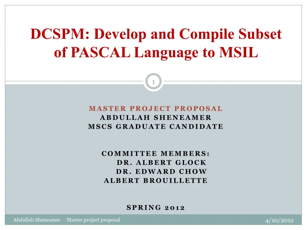 dcspm develop and compile subset of pascal language to msil