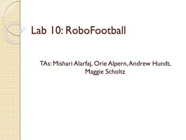 Lab 10: RoboFootball