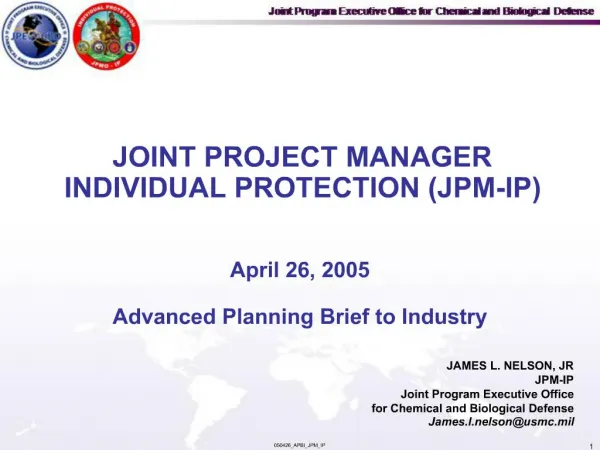 JOINT PROJECT MANAGER INDIVIDUAL PROTECTION JPM-IP