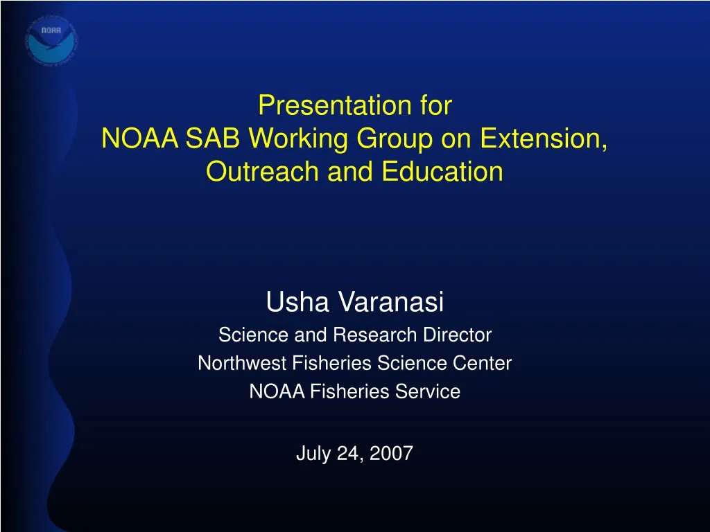 presentation for noaa sab working group on extension outreach and education