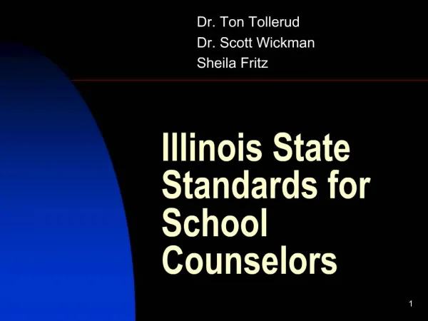 Illinois State Standards for School Counselors