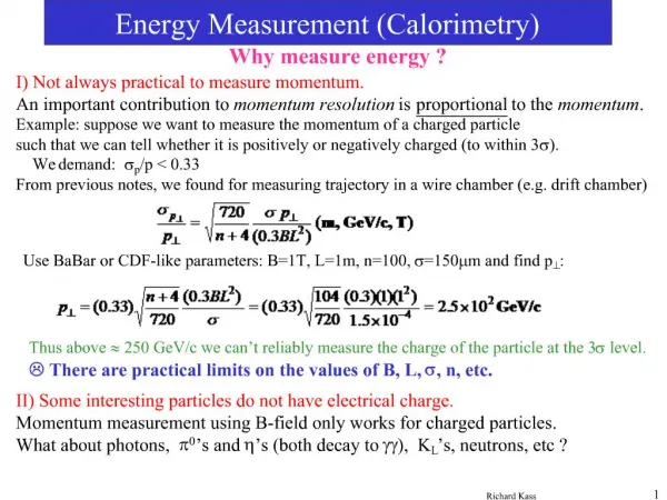 Energy Measurement Calorimetry