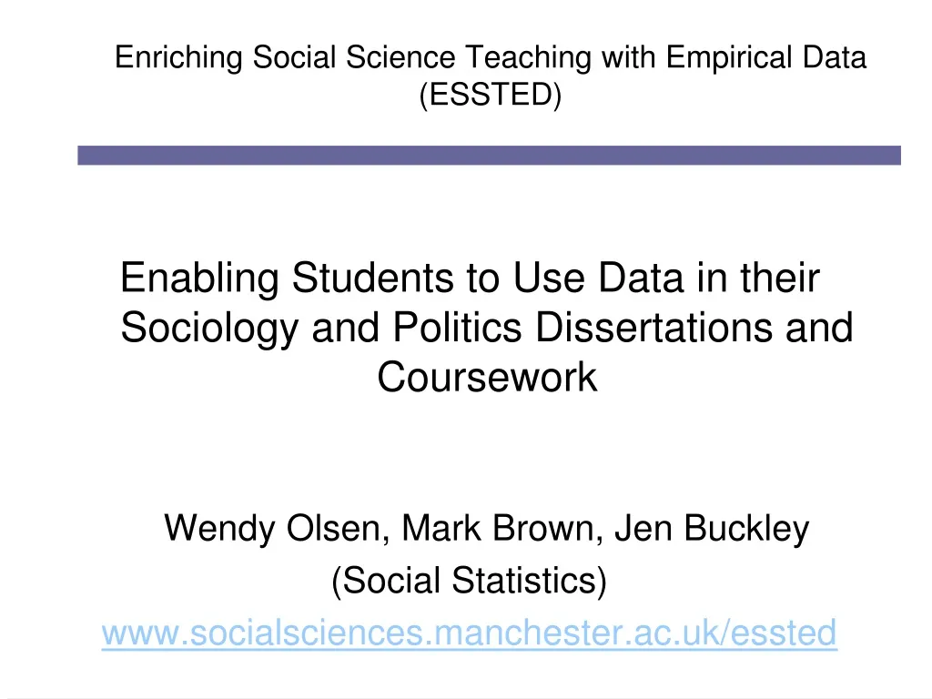 enriching social science teaching with empirical data essted