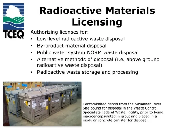 Radioactive Materials Licensing