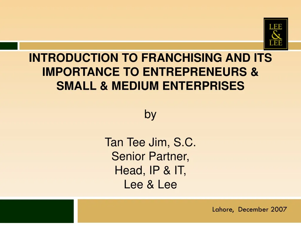 introduction to franchising and its importance