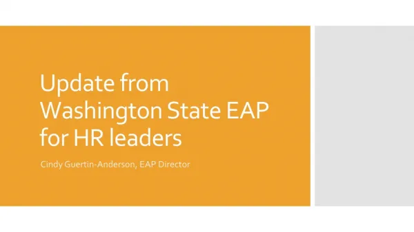 Update from Washington State EAP for HR leaders