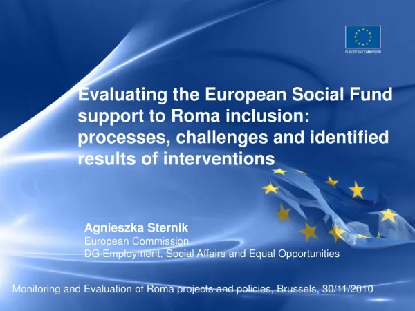 Monitoring and Evaluation of Roma projects and policies, Brussels, 30/11/2010