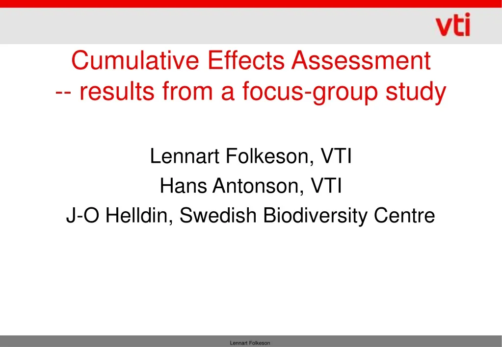 cumulative effects assessment results from a focus group study