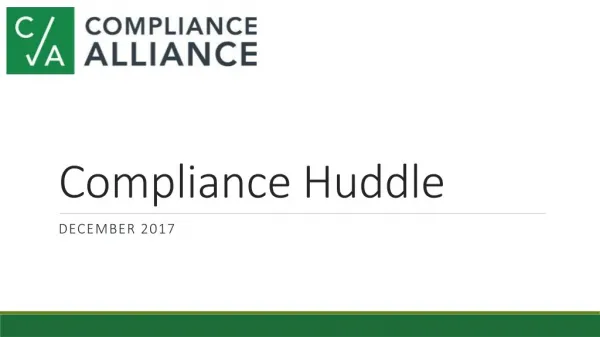 Compliance Huddle