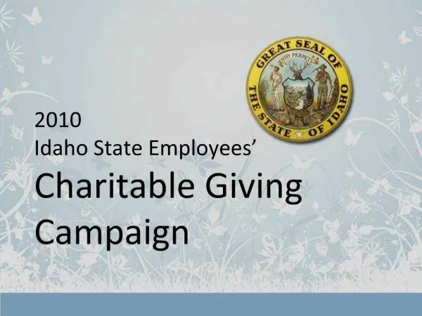 2010 Idaho State Employees Charitable Giving Campaign