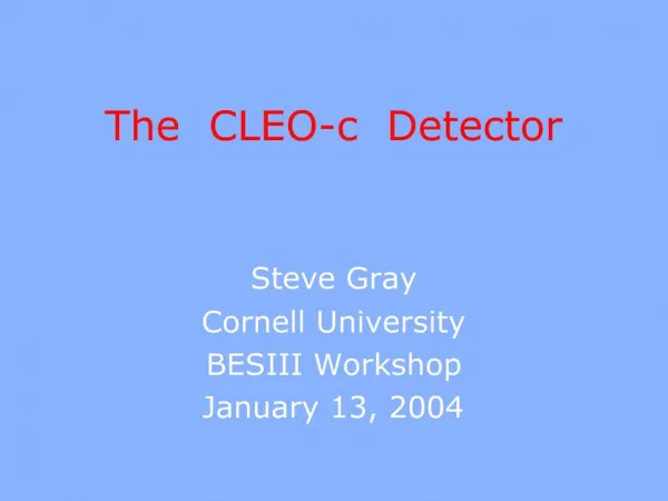 The CLEO-c Detector