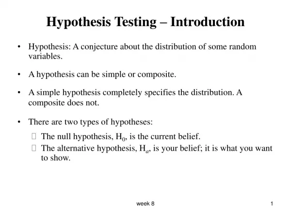 Hypothesis Testing – Introduction