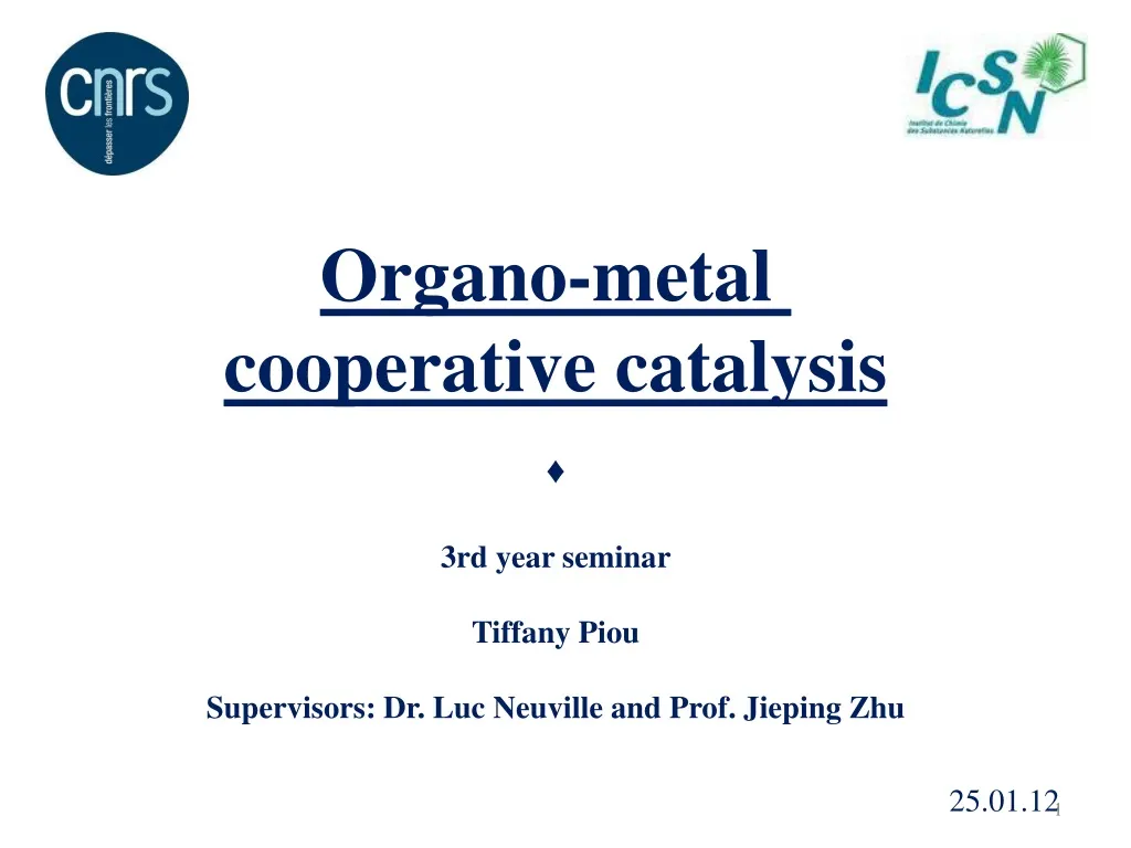 organo metal cooperative catalysis 3rd year