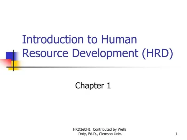 Introduction to Human Resource Development HRD