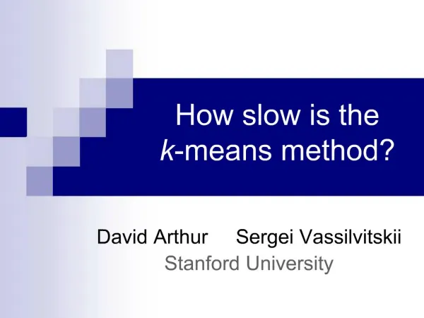 How slow is the k-means method