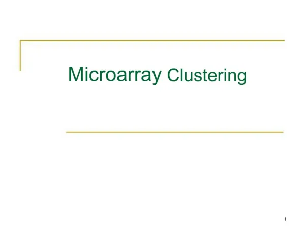 Microarray Clustering
