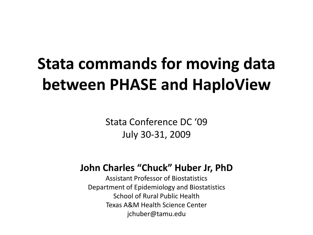 stata commands for moving data between phase and haploview stata conference dc 09 july 30 31 2009