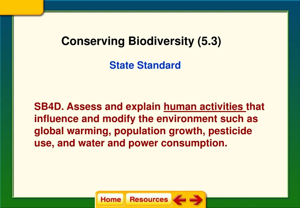 conserving biodiversity 5 3