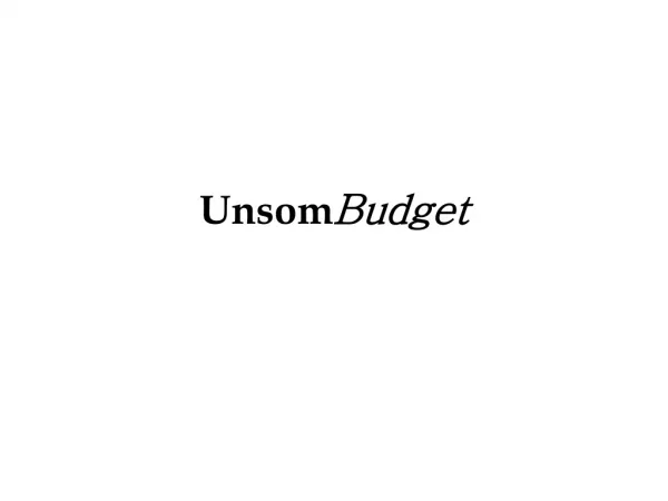 Unsom Budget