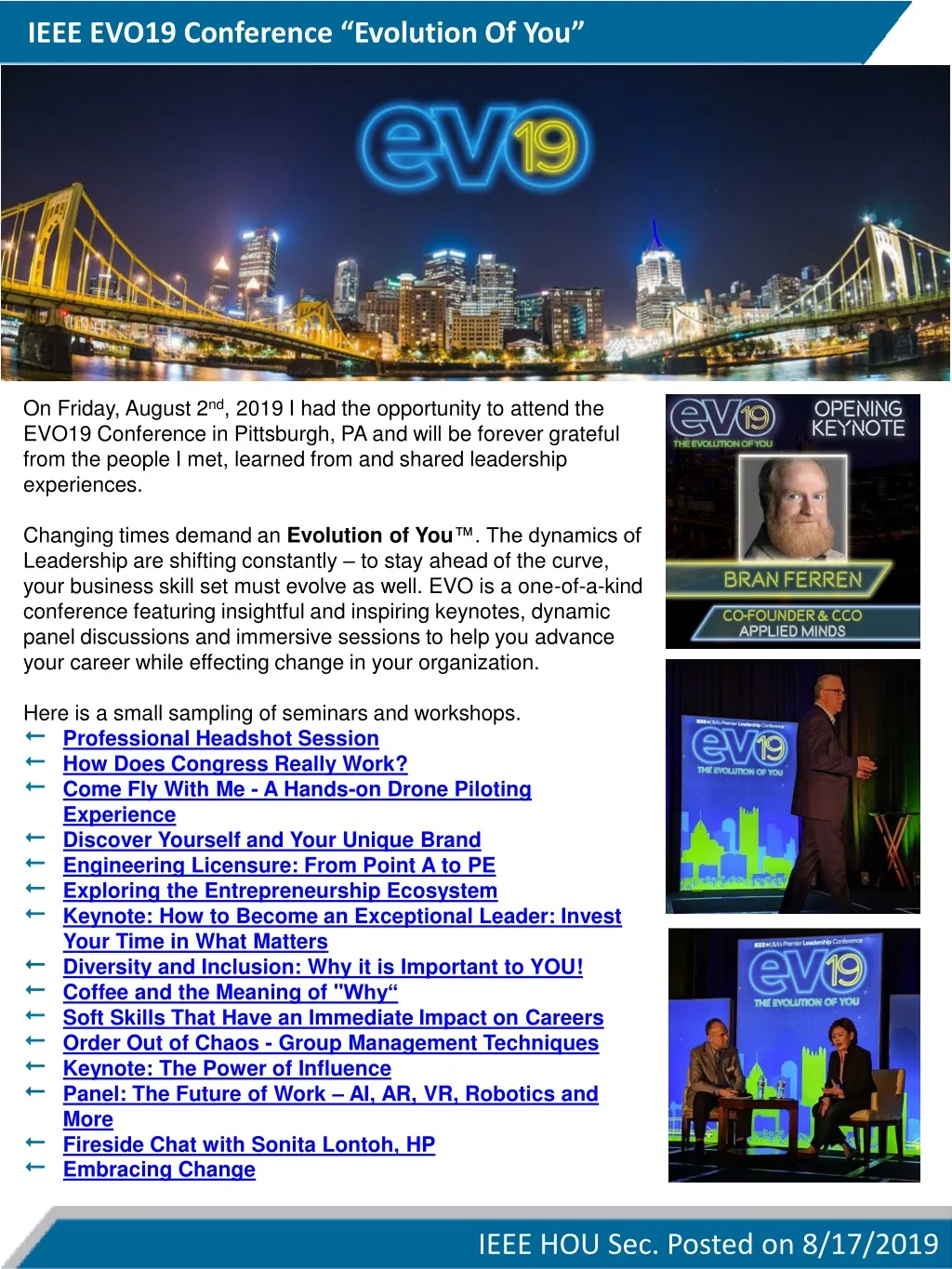 ieee evo19 conference evolution of you