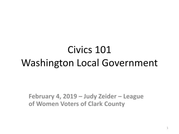 Civics 101 Washington Local Government