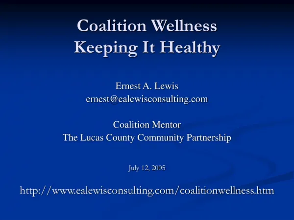 Coalition Wellness Keeping It Healthy