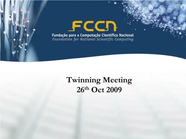 Twinning Meeting 26 th Oct 2009