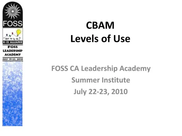CBAM Levels of Use