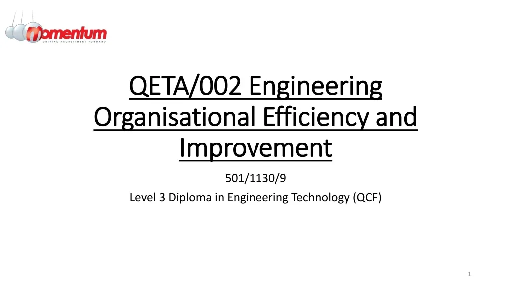 qeta 002 engineering organisational efficiency and improvement