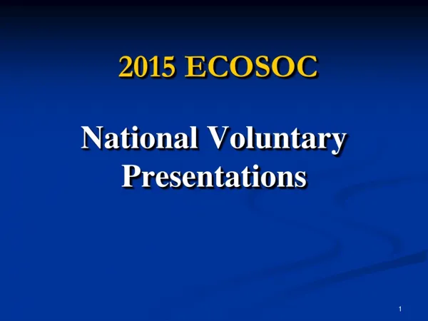 2015 ECOSOC National Voluntary Presentations