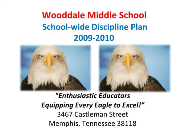 Wooddale Middle School School-wide Discipline Plan 2009-2010