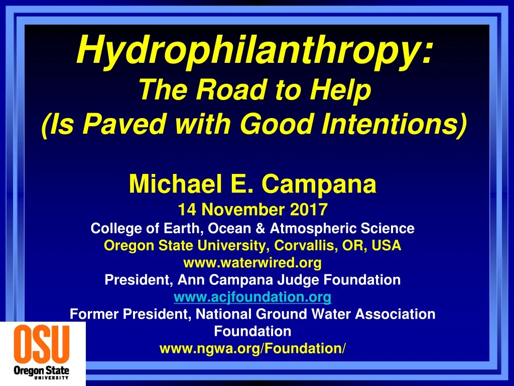 hydrophilanthropy the road to help is paved with