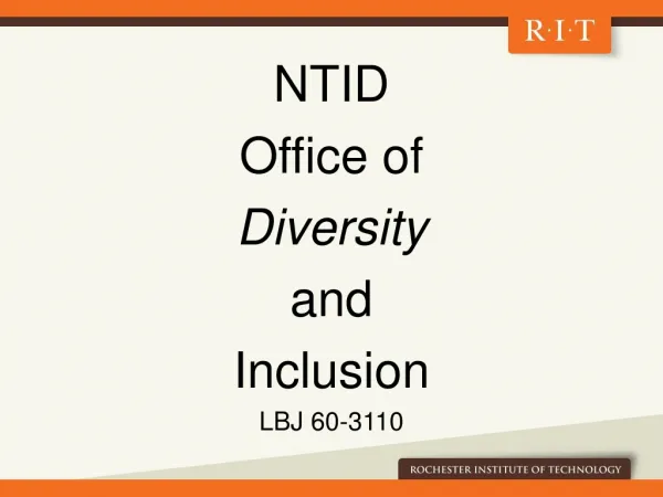 NTID Office of Diversity and Inclusion LBJ 60-3110