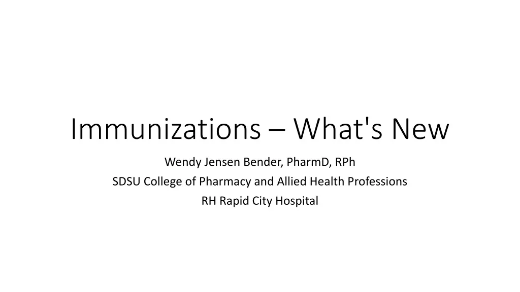 immunizations what s new