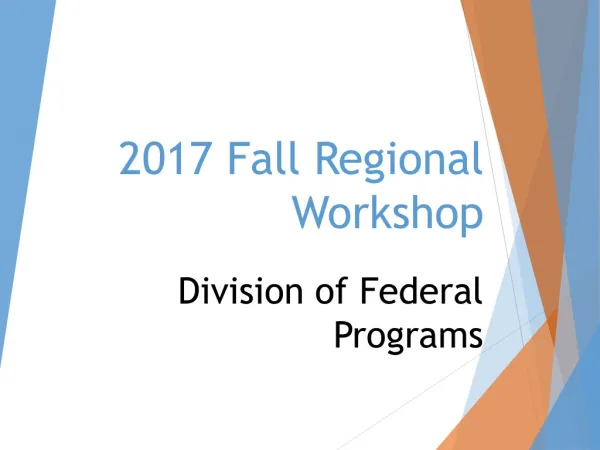 2017 Fall Regional Workshop